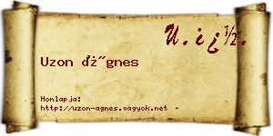 Uzon Ágnes névjegykártya